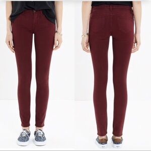 Madewell• Skinny (Skinny) Jeans Maroon, 24